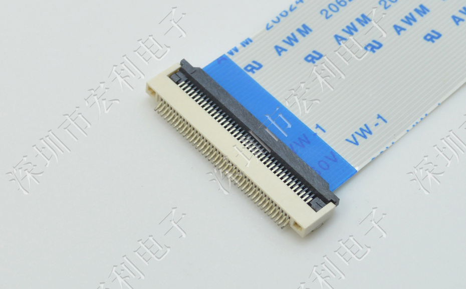 FFC/FPC插座 軟排線接插件 黄色视频APP大全 間距1.0mm 11P 下接翻蓋式
