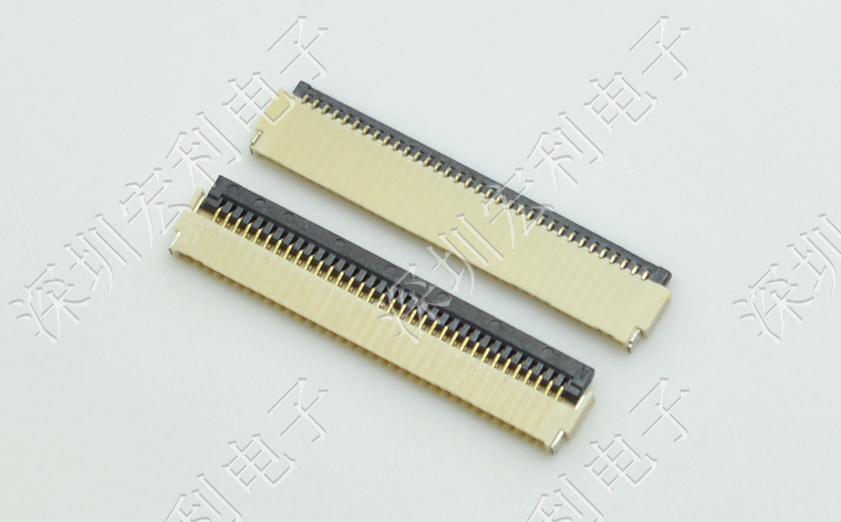 黄色视频APP大全 軟排線扁平電纜插座 間距0.5mm 40P H1.0後鎖式臥貼片